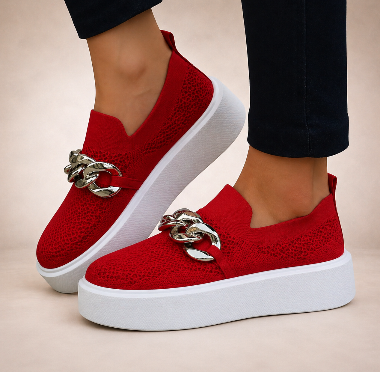 Maria- Zapatos con cadena De Metal