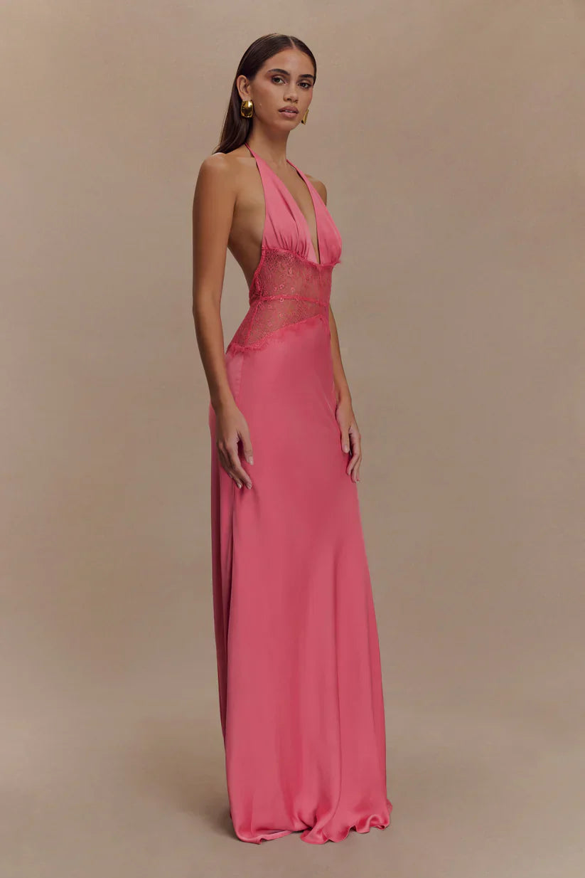Elara™ | VESTIDO MAXI ENCAJE DE SATÉN