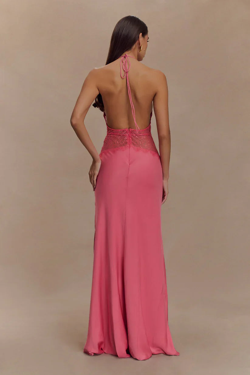 Elara™ | VESTIDO MAXI ENCAJE DE SATÉN