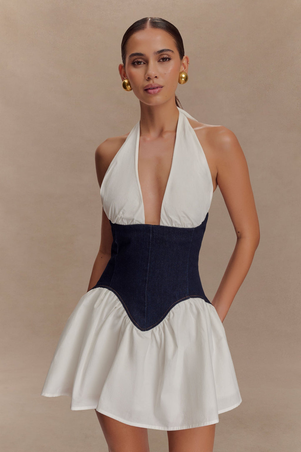 Luna™ | VESTIDO MINI DENIM DE ALGODÓN