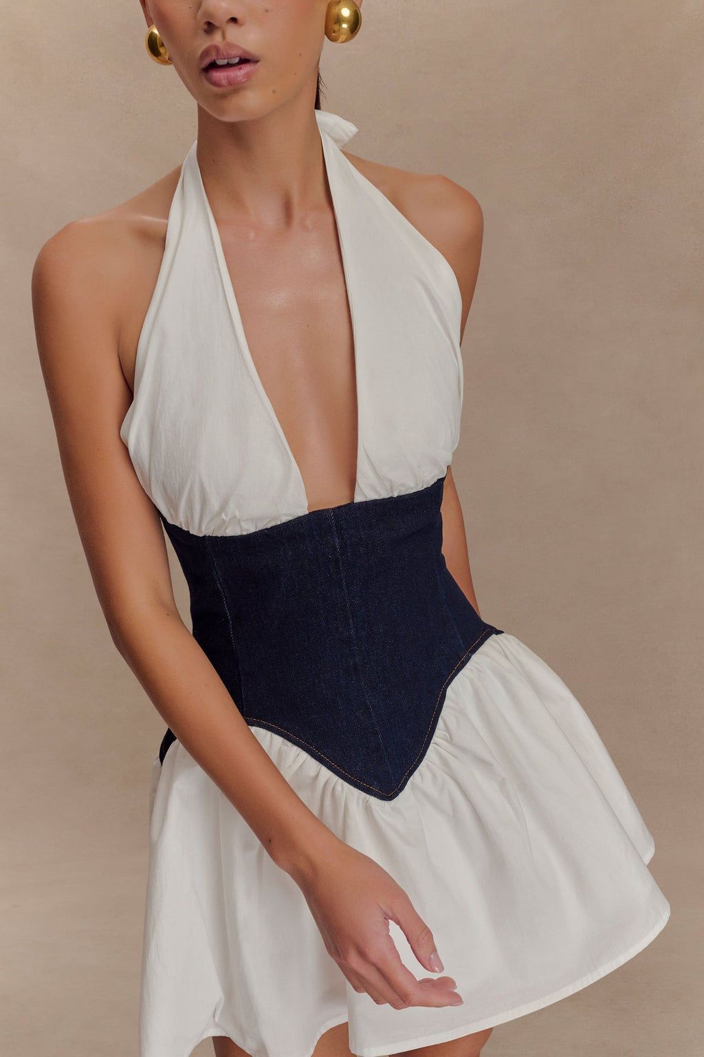 Luna™ | VESTIDO MINI DENIM DE ALGODÓN