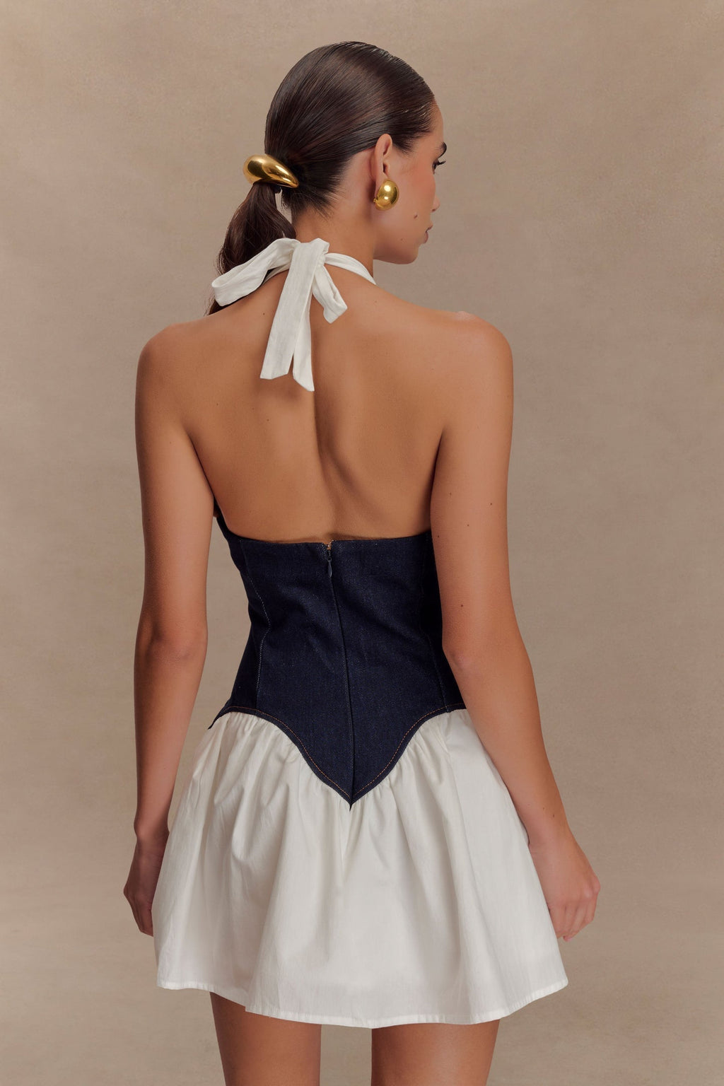 Luna™ | VESTIDO MINI DENIM DE ALGODÓN