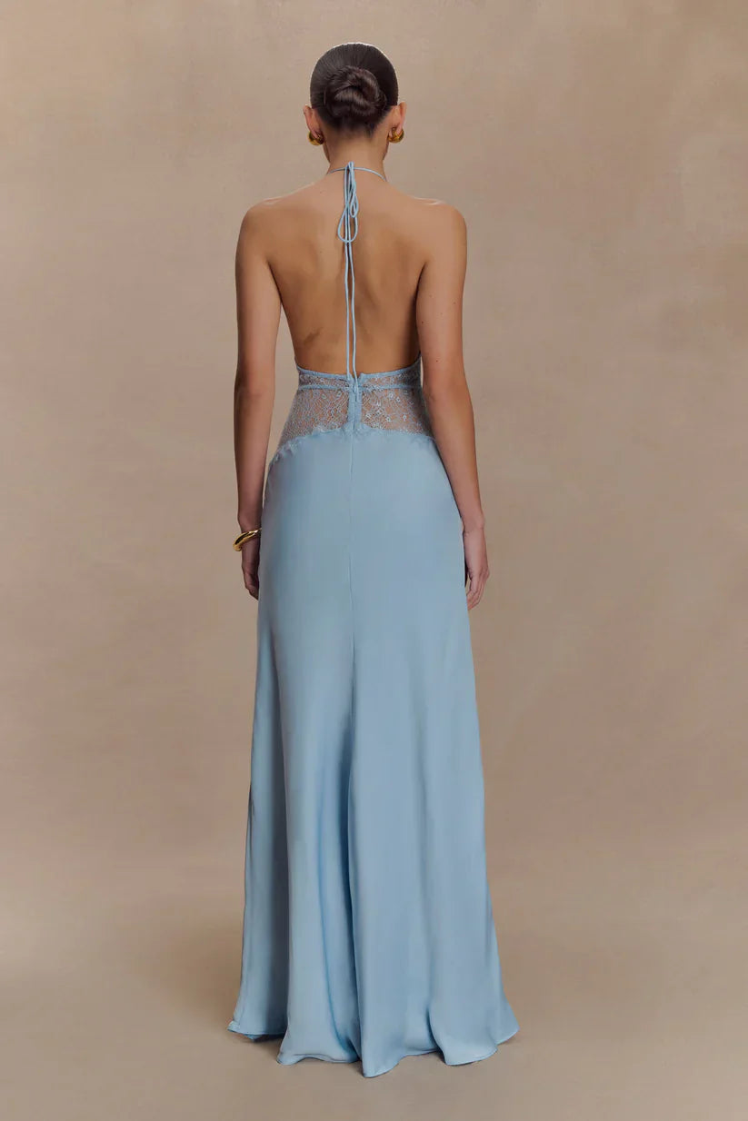 Elara™ | VESTIDO MAXI ENCAJE DE SATÉN