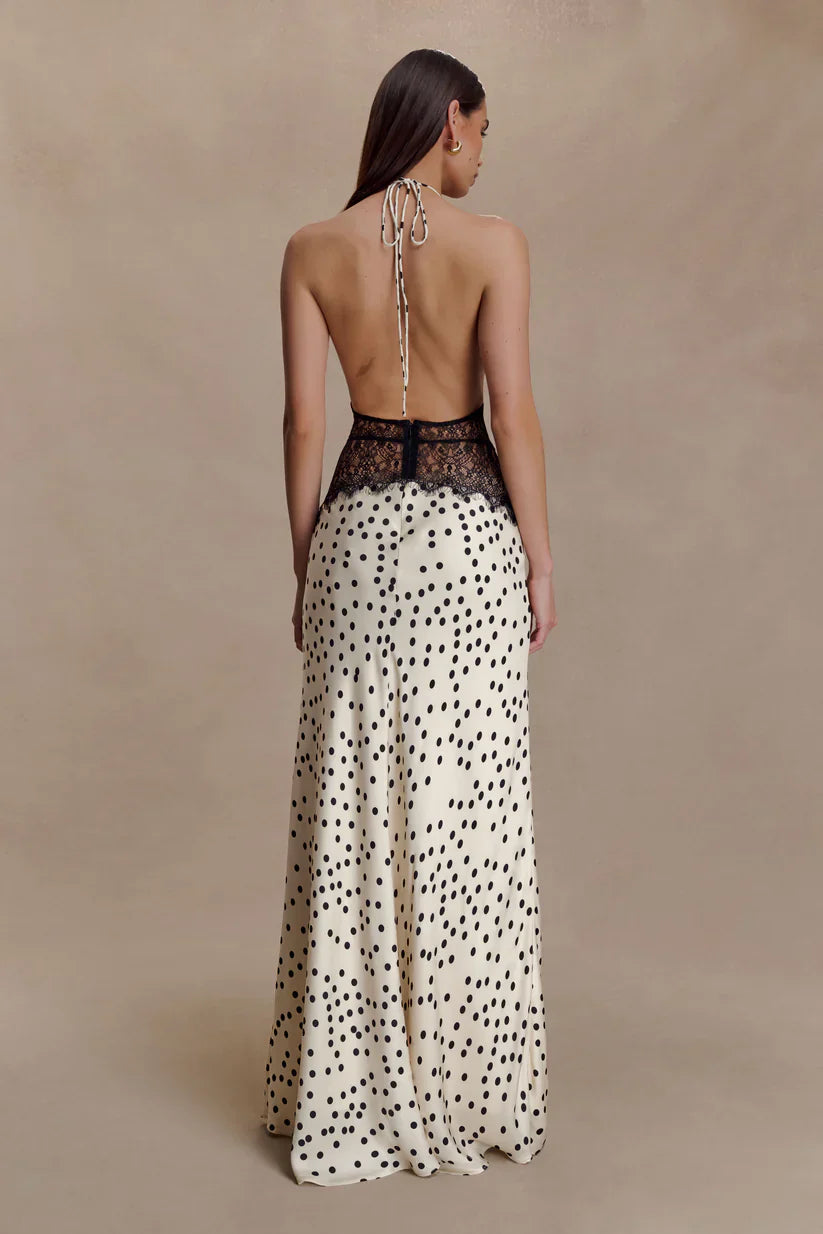 Elara™ | VESTIDO MAXI ENCAJE DE SATÉN