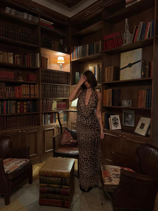 Columbine™ | VESTIDO MAXI CON ESTAMPADO DE LEOPARDO