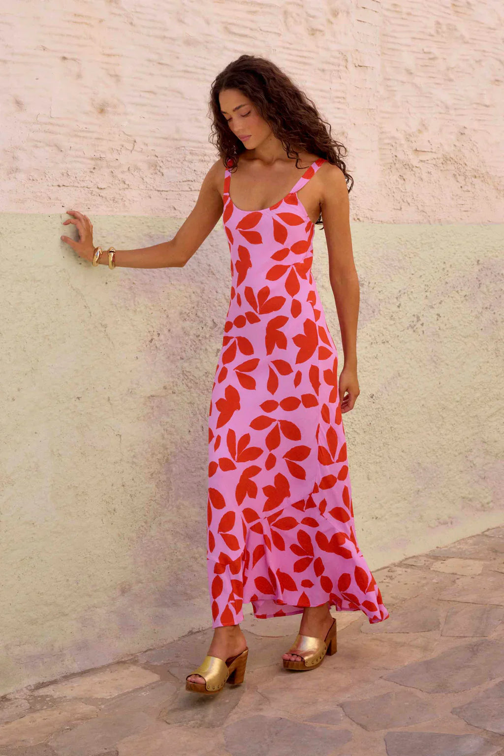 Luna™ | VESTIDO MAXI NEGRO CON LUNARES