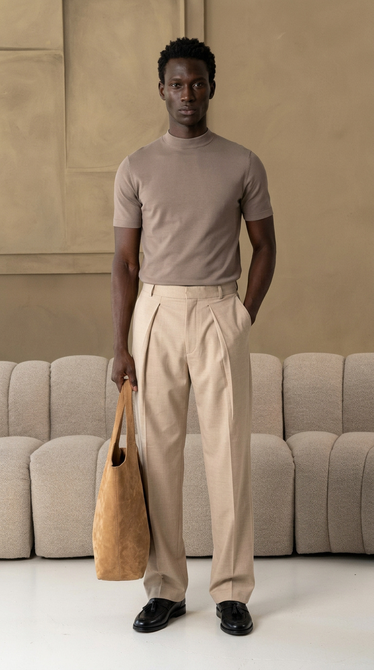 Pantalones Sócrates anchos beige