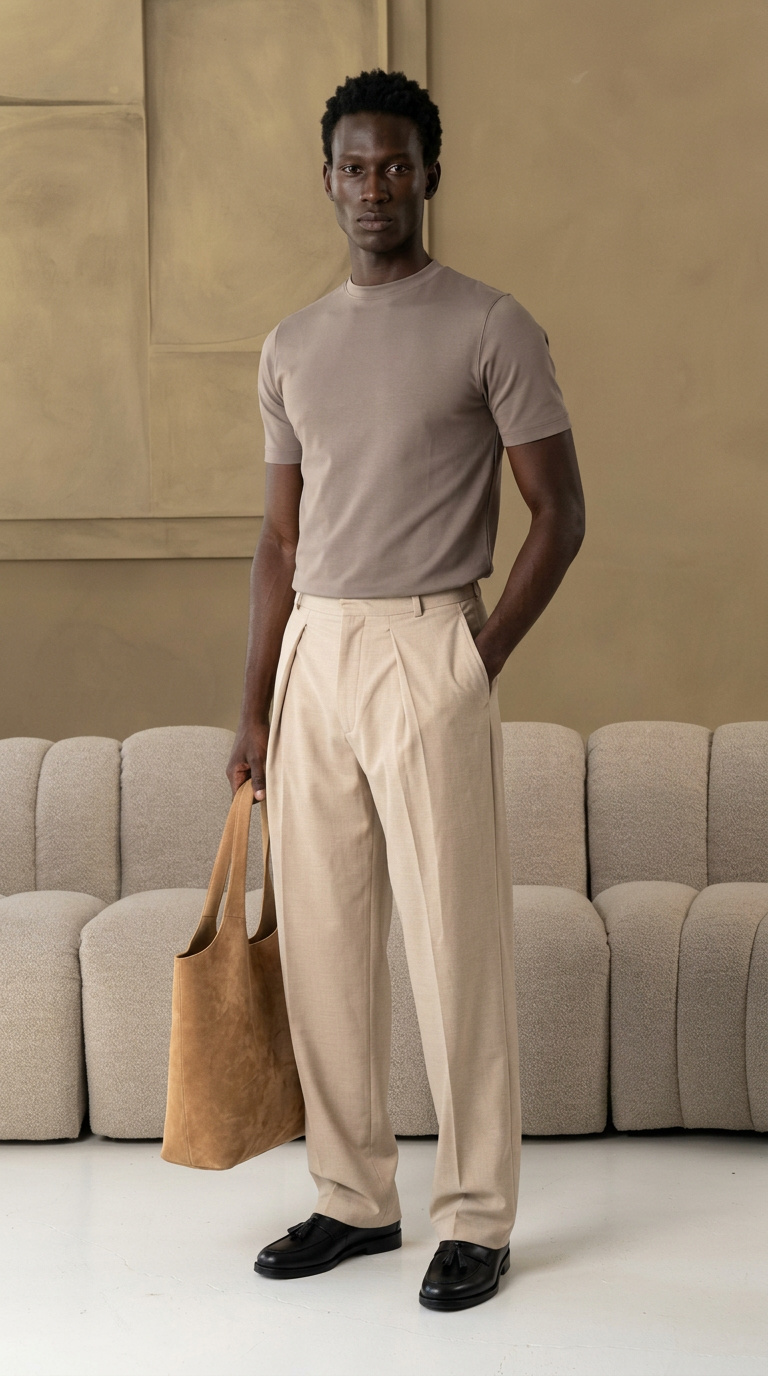 Pantalones Sócrates anchos beige