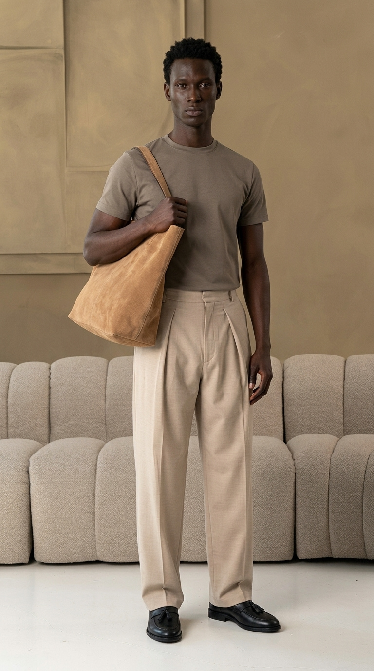 Pantalones Sócrates anchos beige