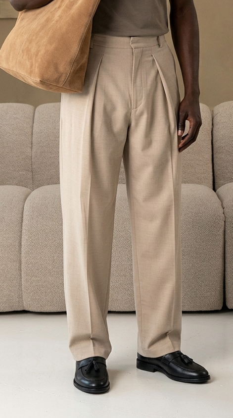 Pantalones Sócrates anchos beige