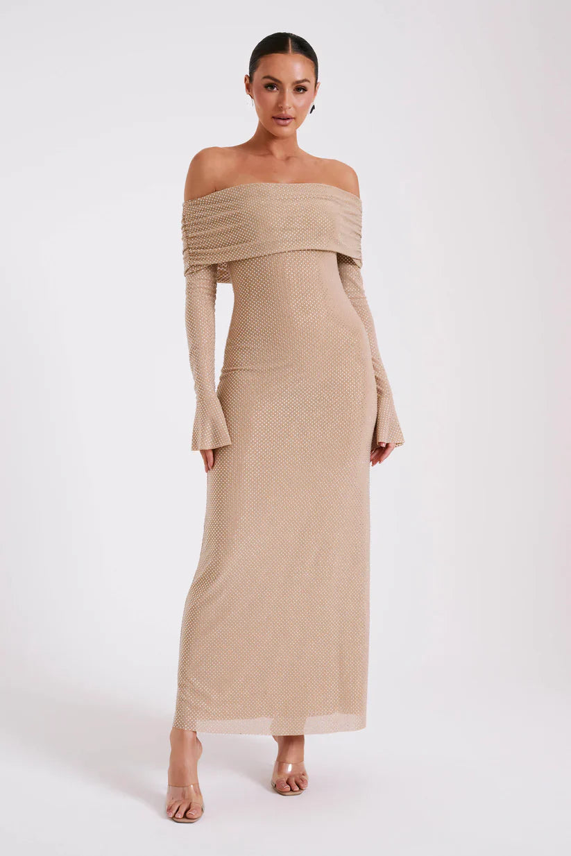 Ariadna™ | VESTIDO MAXI DE HOMBROS DESCUBIERTOS