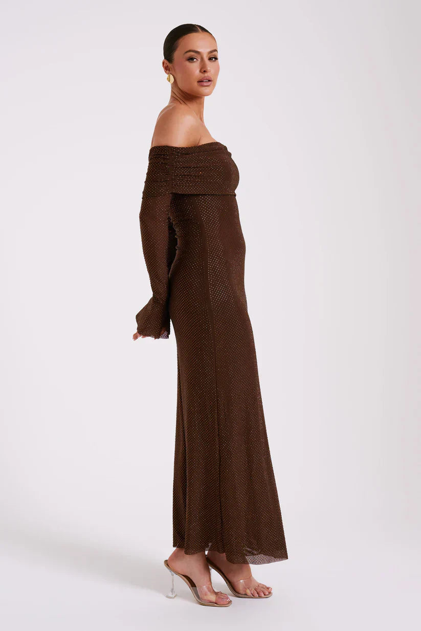 Ariadna™ | VESTIDO MAXI DE HOMBROS DESCUBIERTOS
