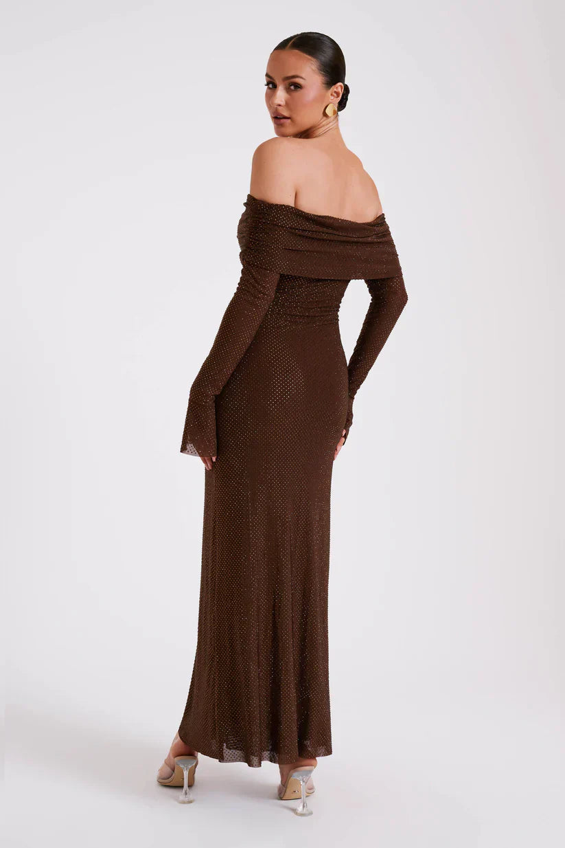 Ariadna™ | VESTIDO MAXI DE HOMBROS DESCUBIERTOS
