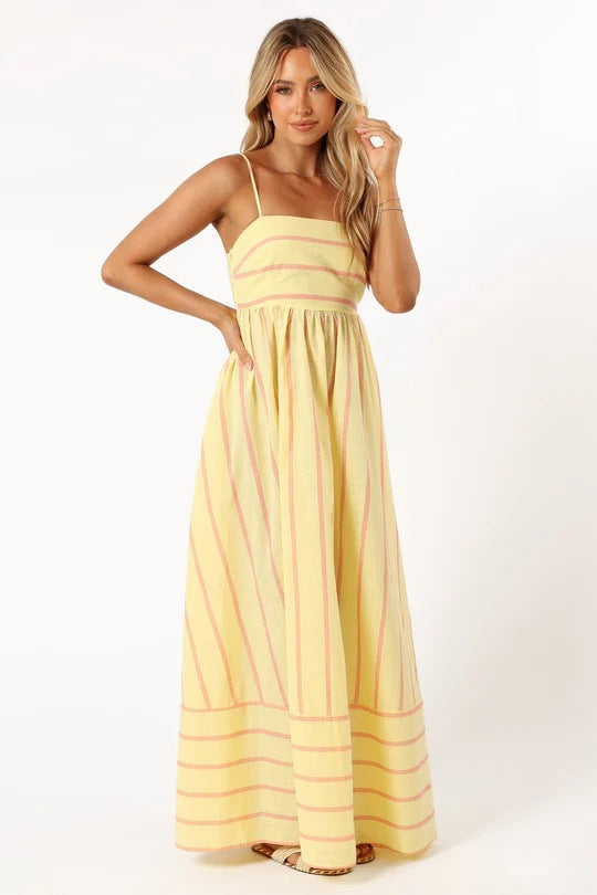 Lynsey™ | VESTIDO MAXI A RAYAS