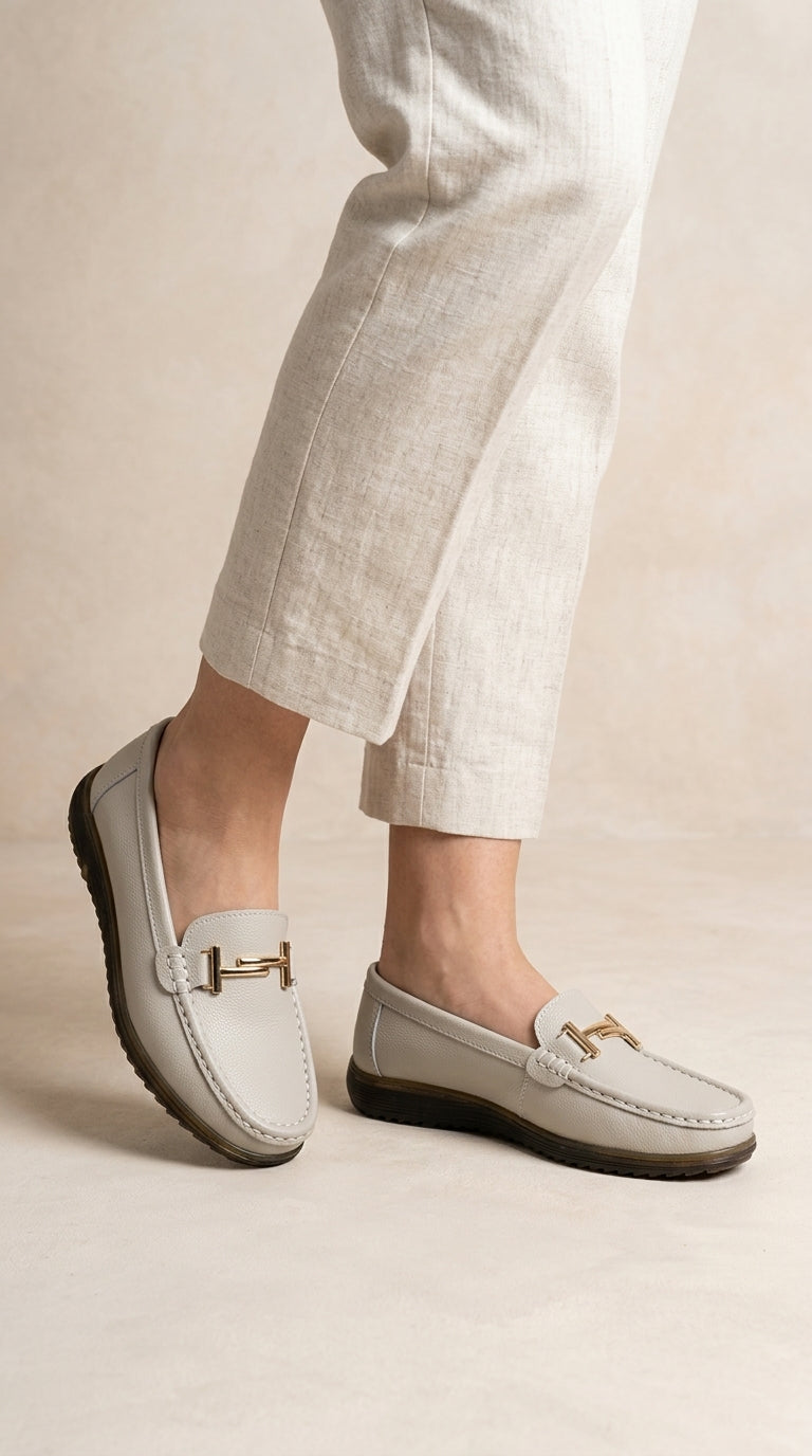 Mocasines de cuero genuino