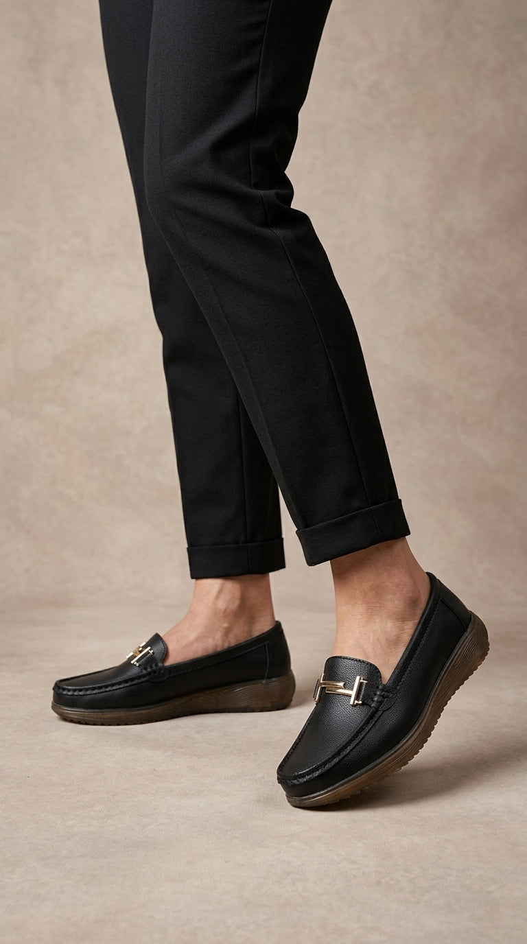 Mocasines de cuero genuino