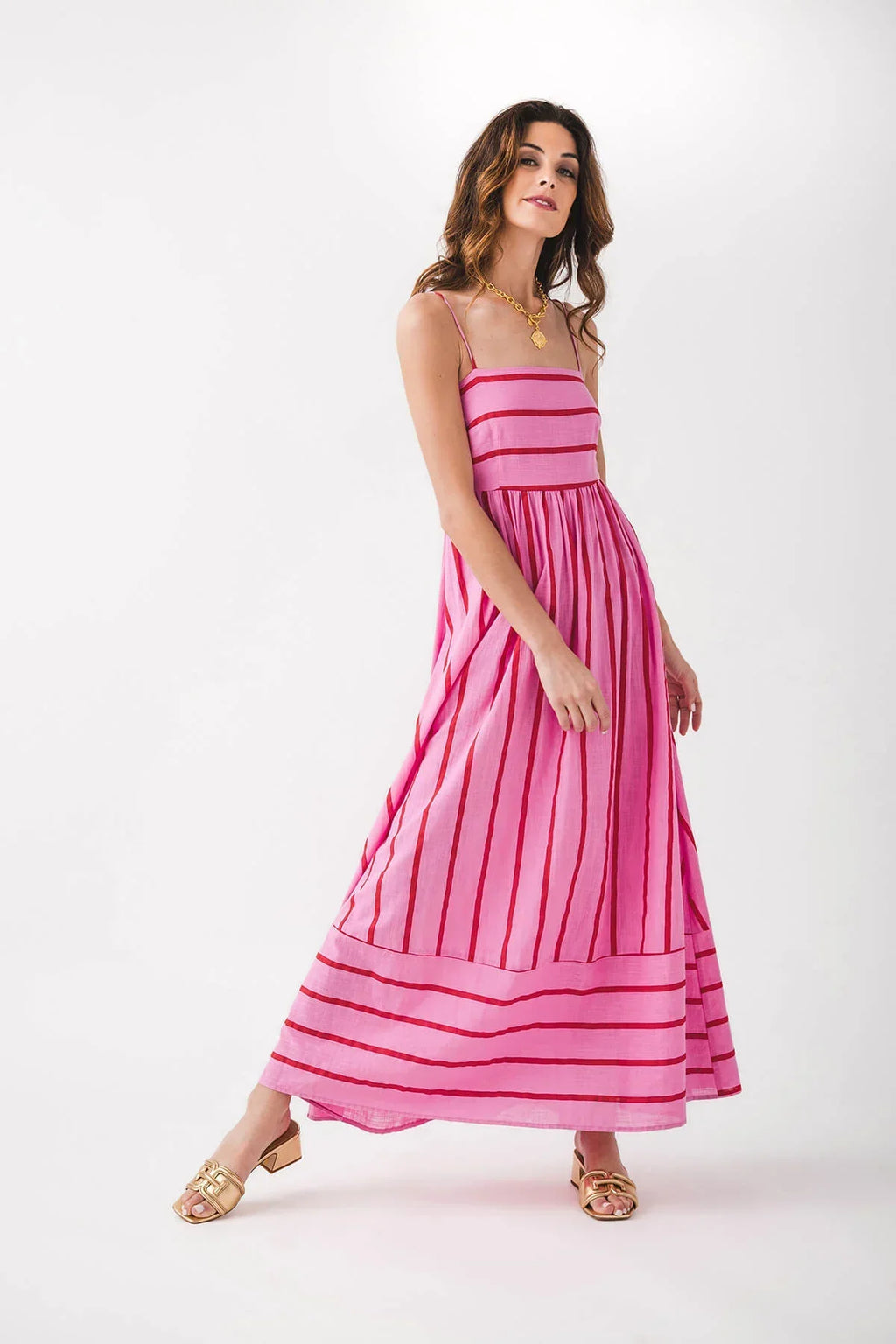 Lynsey™ | VESTIDO MAXI A RAYAS