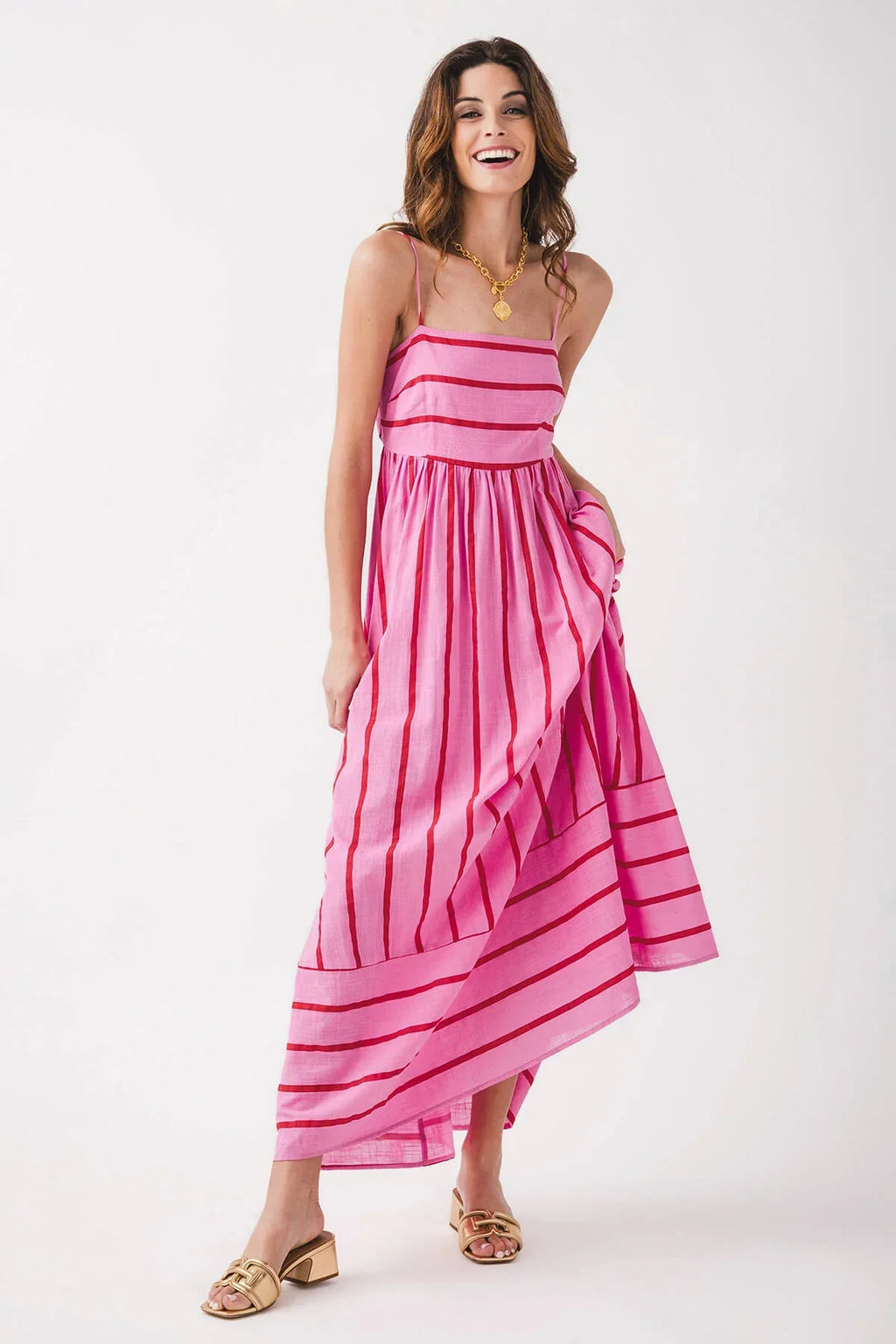 Lynsey™ | VESTIDO MAXI A RAYAS