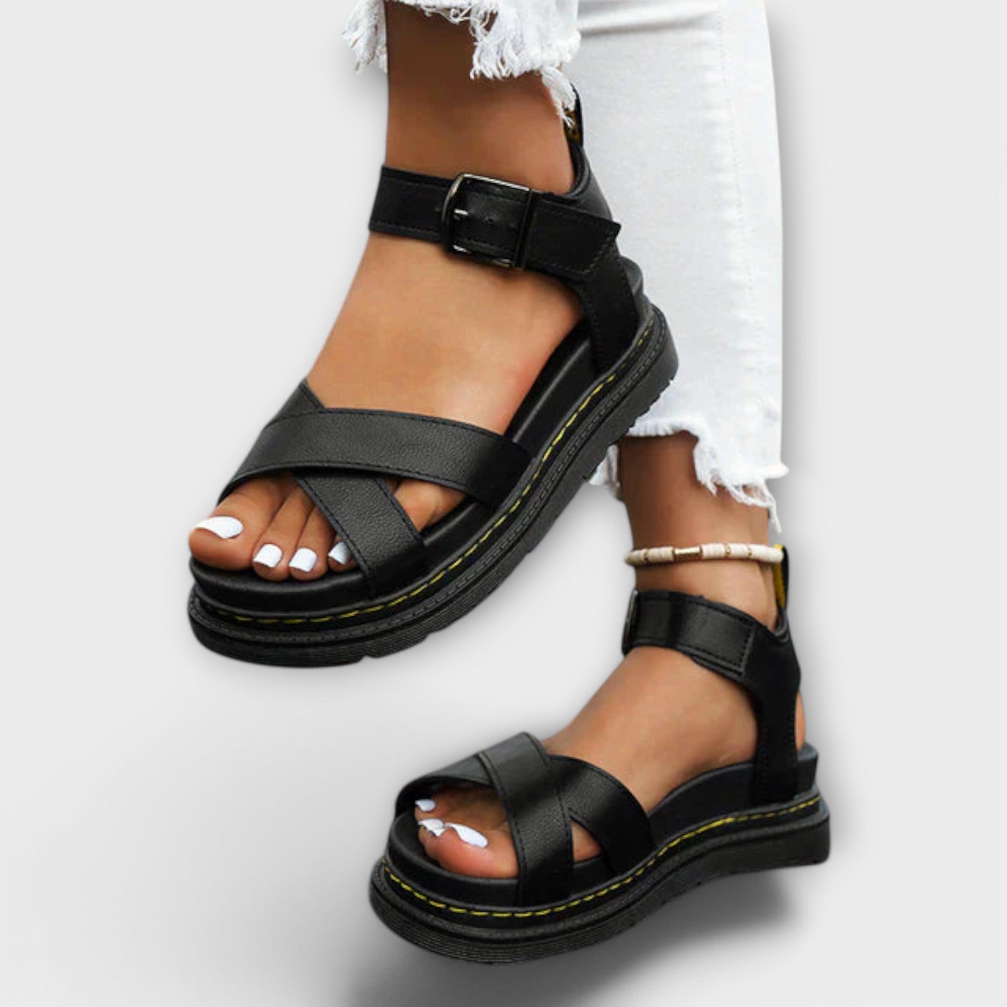 Renata™ | SANDALIAS URBANAS DE PLATAFORMA CON CORREAS AJUSTABLES Y ACABADO SUAVE