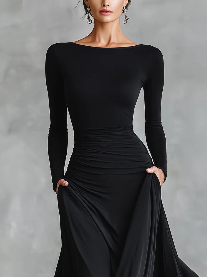 Fiorella™ | VESTIDO LARGO MODERNO EN CREPÉ