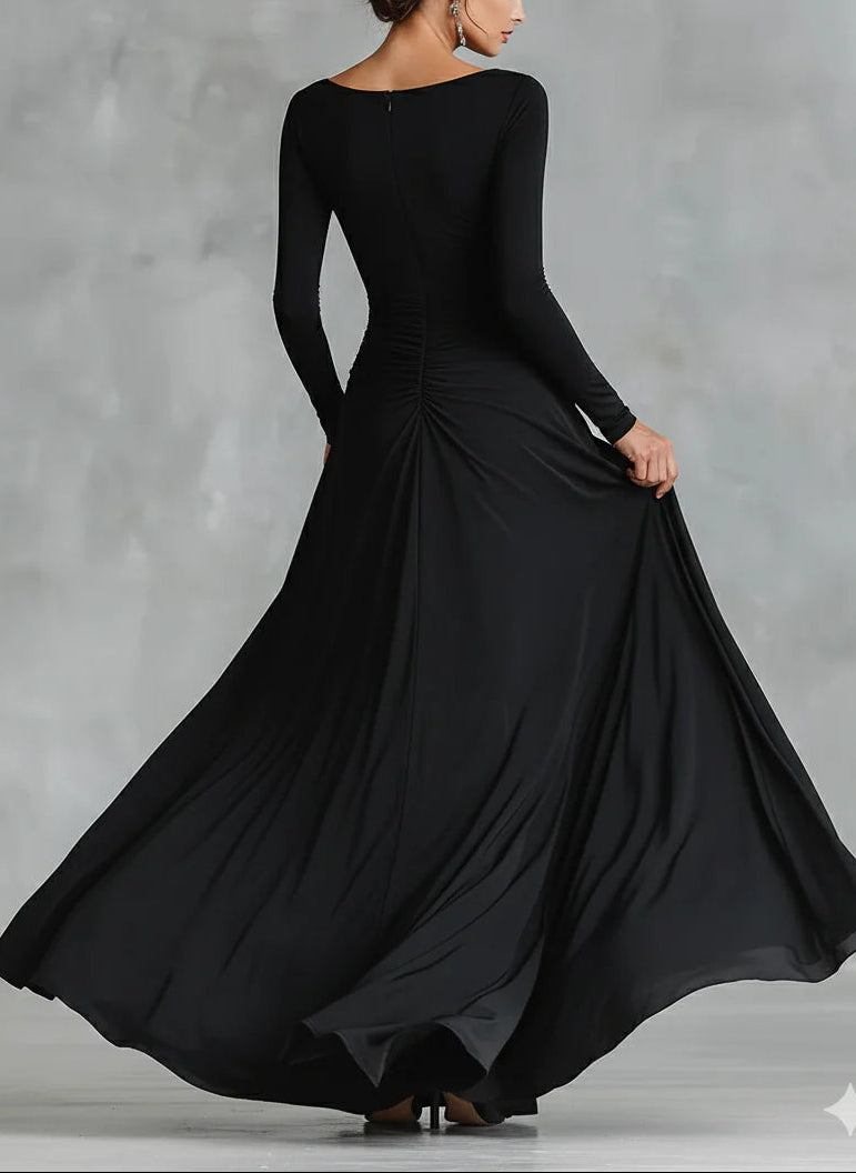 Fiorella™ | VESTIDO LARGO MODERNO EN CREPÉ