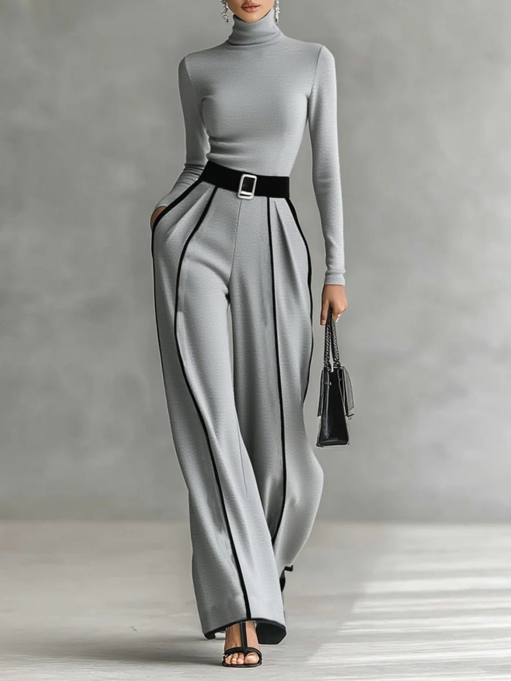 Renata™ | CONJUNTO DE CUELLO ALTO Y PANTALÓN ELEGANTE