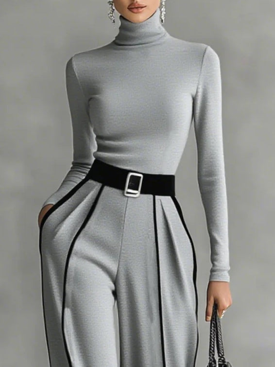 Renata™ | CONJUNTO DE CUELLO ALTO Y PANTALÓN ELEGANTE
