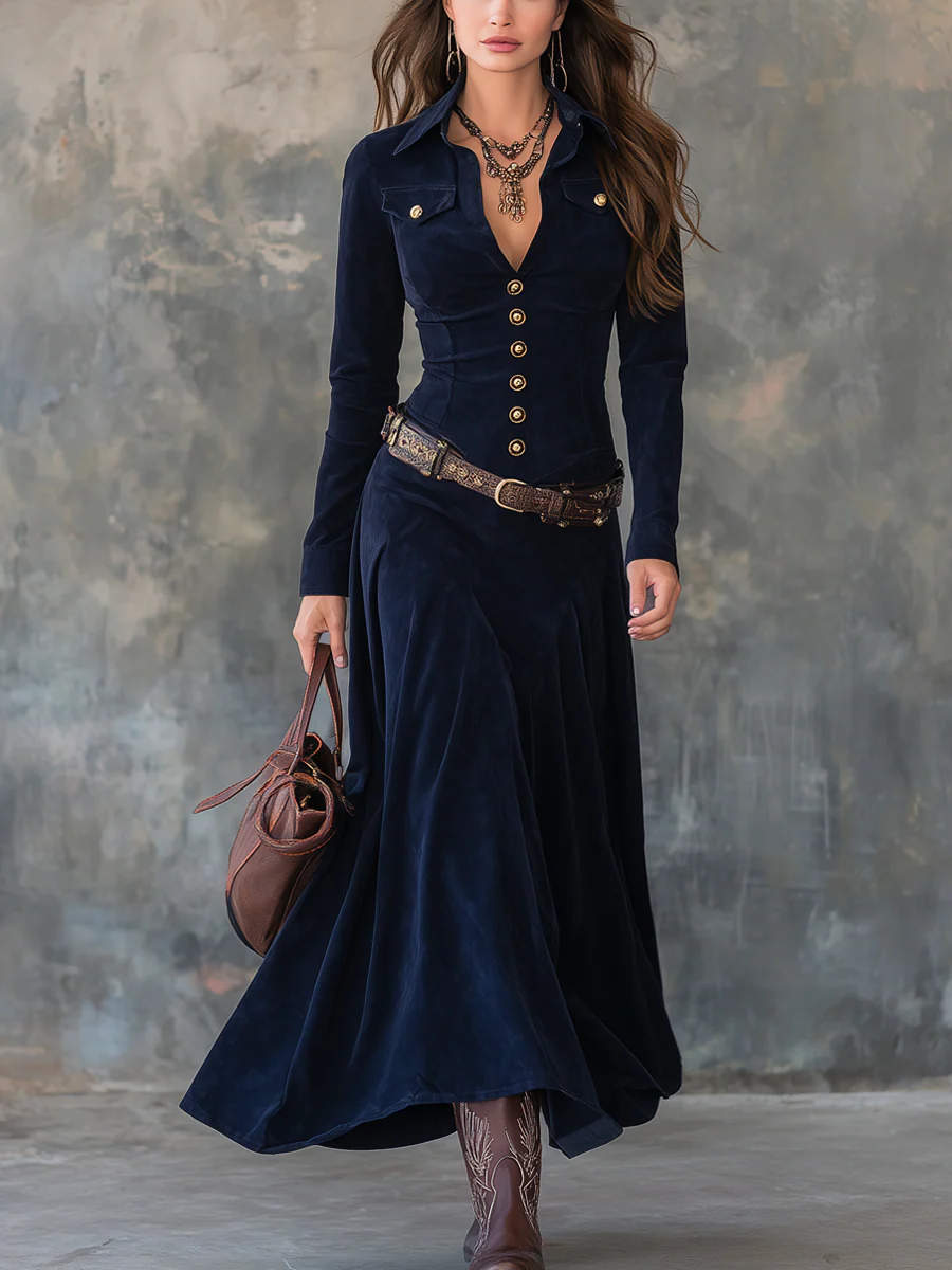 Martina™ | VESTIDO LARGO VINTAGE CON BOLSILLOS