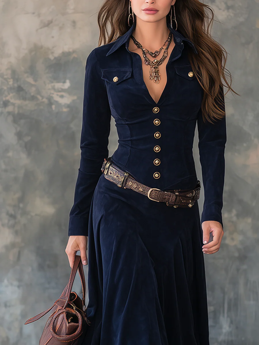 Martina™ | VESTIDO LARGO VINTAGE CON BOLSILLOS