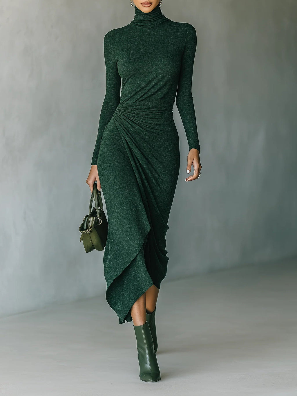 Marcella™ | VESTIDO MIDI ASIMÉTRICO CON PLISADOS