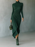 Marcella™ | VESTIDO MIDI ASIMÉTRICO CON PLISADOS
