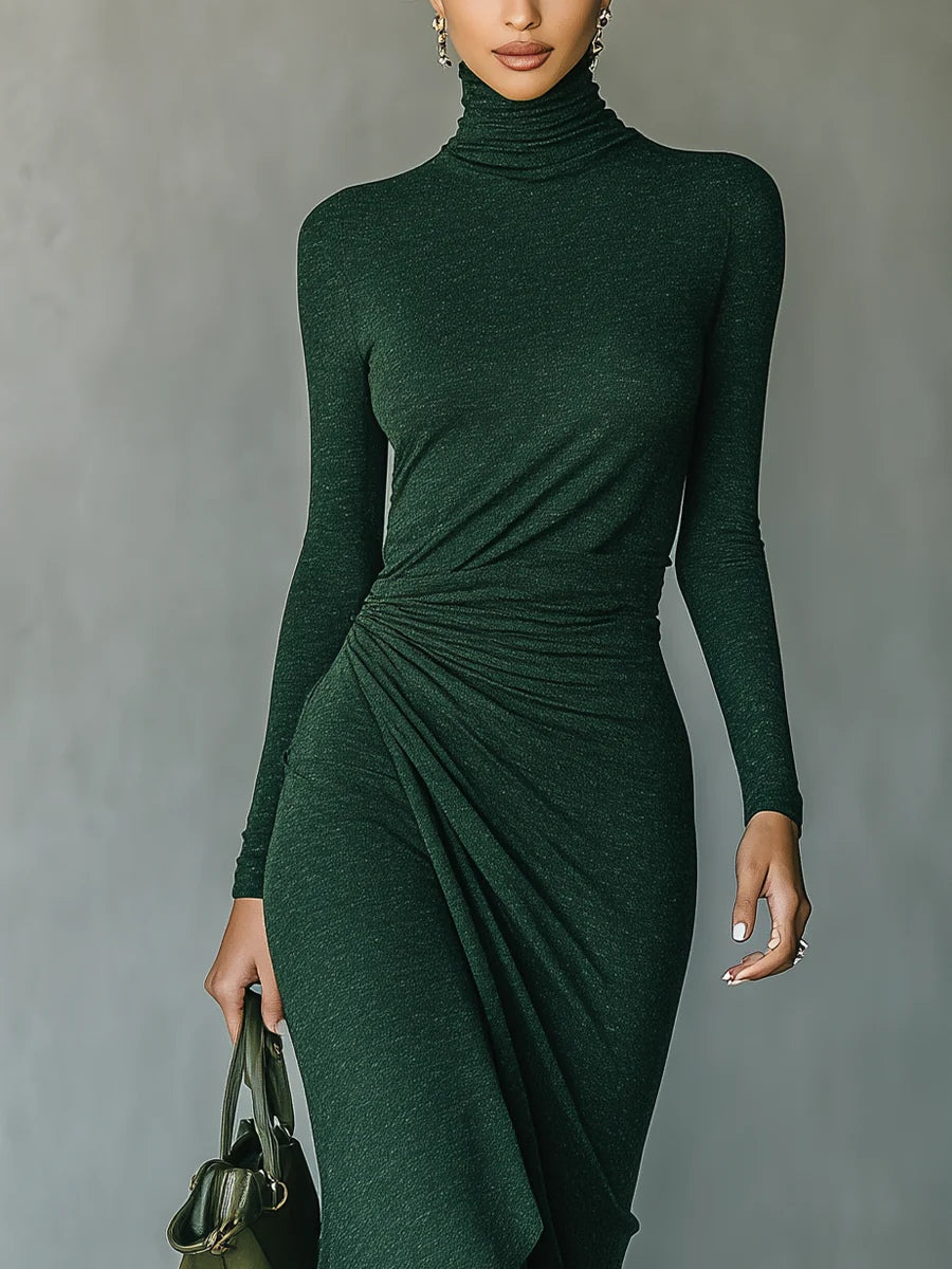 Marcella™ | VESTIDO MIDI ASIMÉTRICO CON PLISADOS