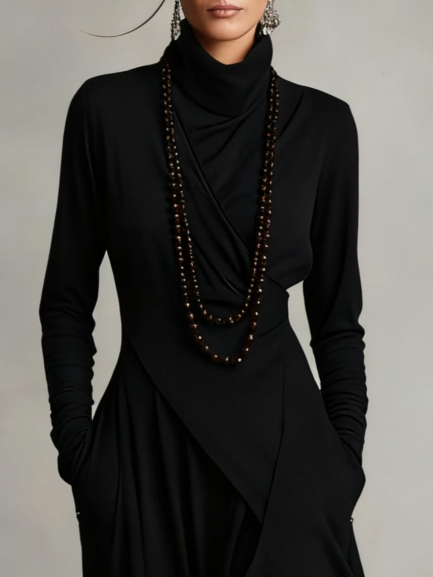 Giorgia™ | VESTIDO MAXI PLISADO ASIMÉTRICO