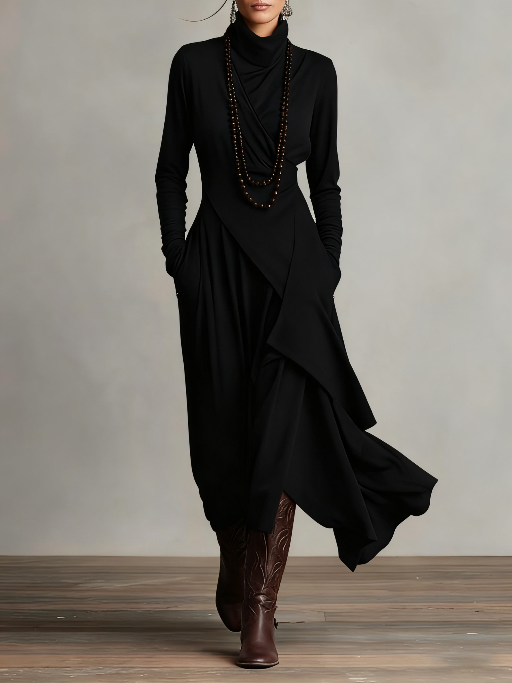Giorgia™ | VESTIDO MAXI PLISADO ASIMÉTRICO
