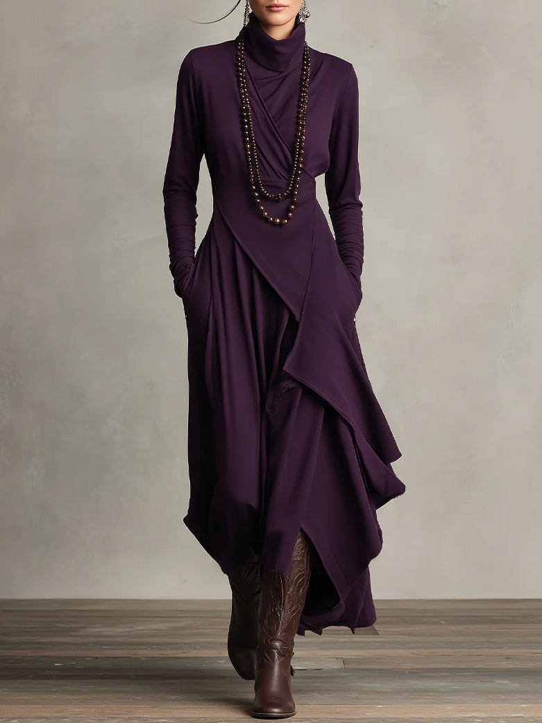 Giorgia™ | VESTIDO MAXI PLISADO ASIMÉTRICO