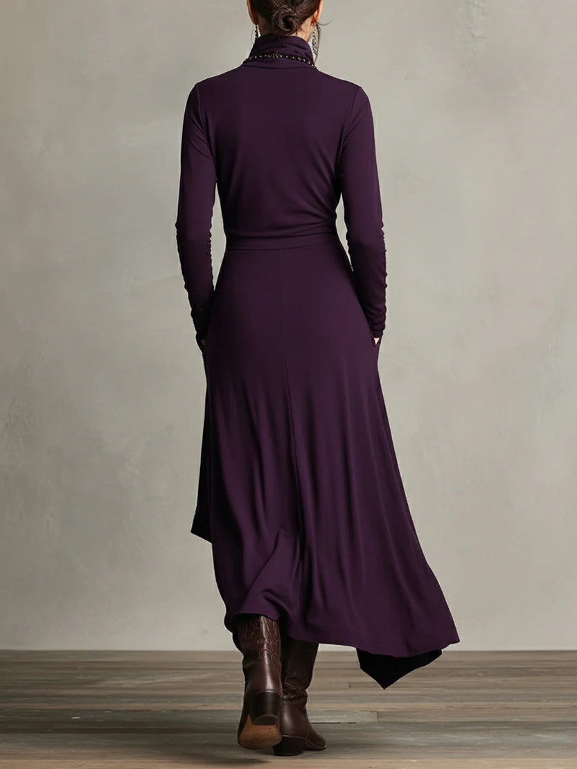 Giorgia™ | VESTIDO MAXI PLISADO ASIMÉTRICO