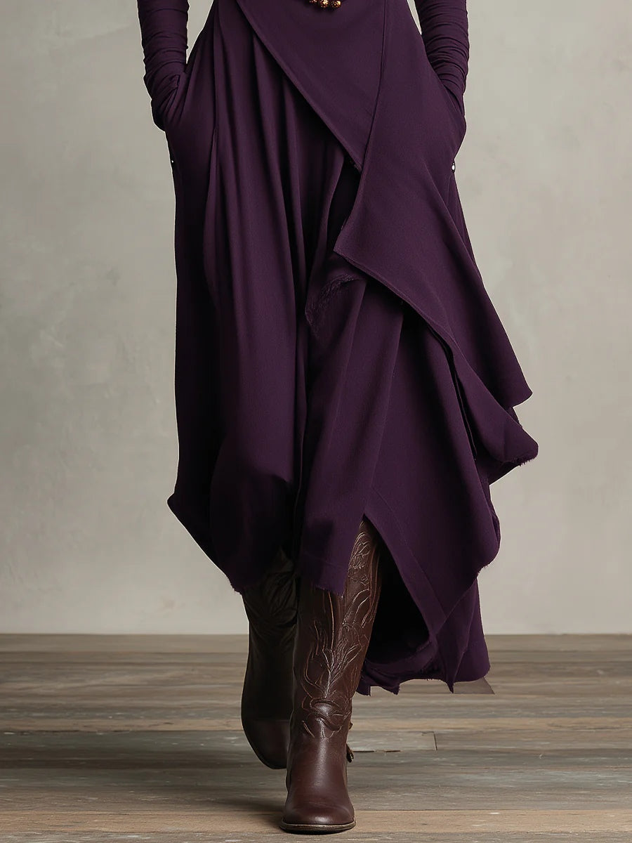Giorgia™ | VESTIDO MAXI PLISADO ASIMÉTRICO