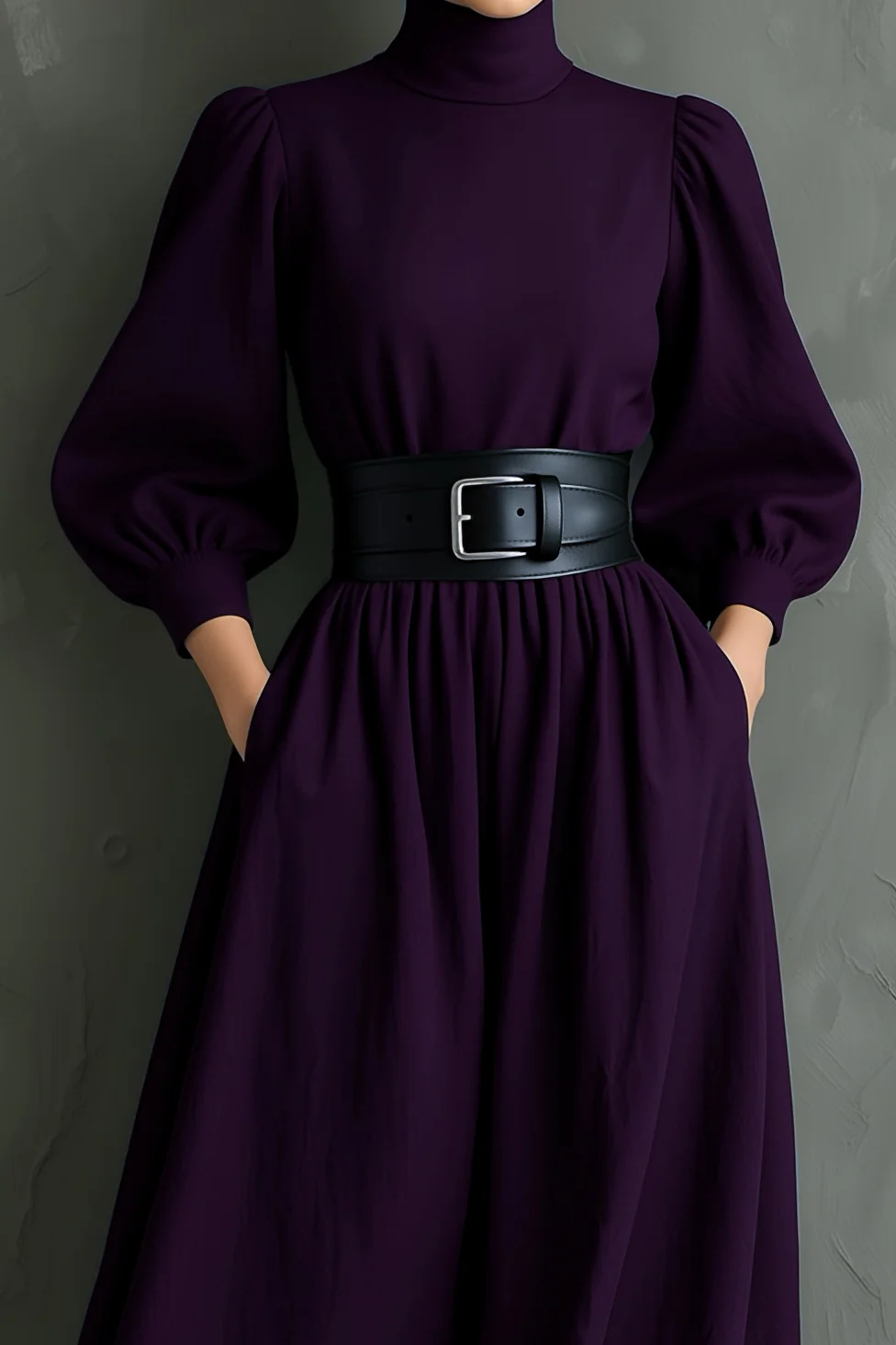 Isabella™ | VESTIDO LARGO ELEGANTE AJUSTADO CON CUELLO ALTO Y MANGAS LARGAS