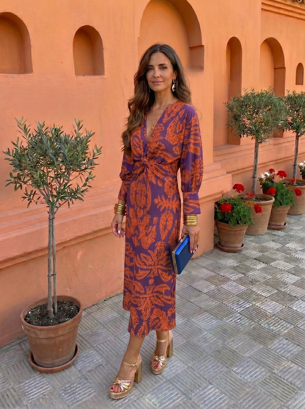 Silvia™ | Vestido midi con estampado
