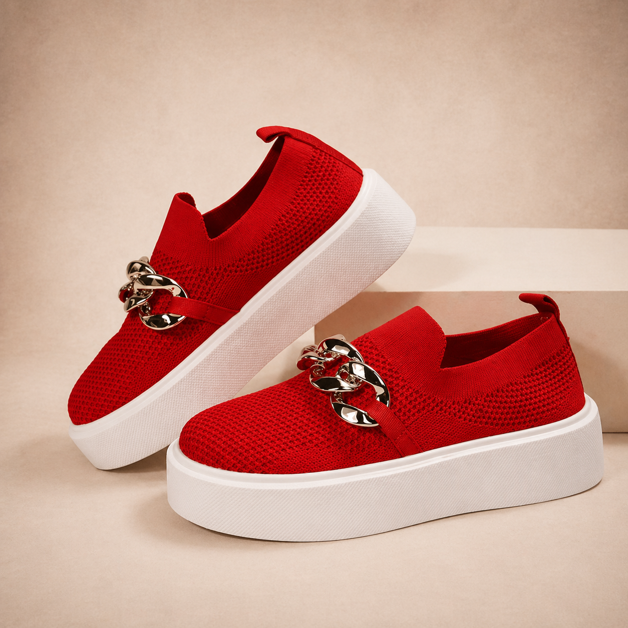 Maria- Zapatos con cadena De Metal