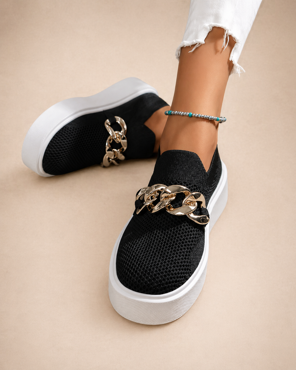 Maria- Zapatos con cadena De Metal