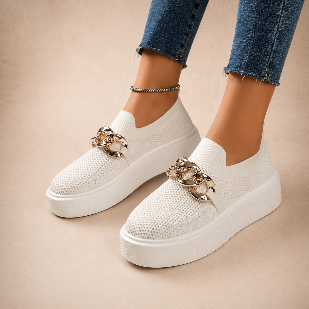 Maria- Zapatos con cadena De Metal
