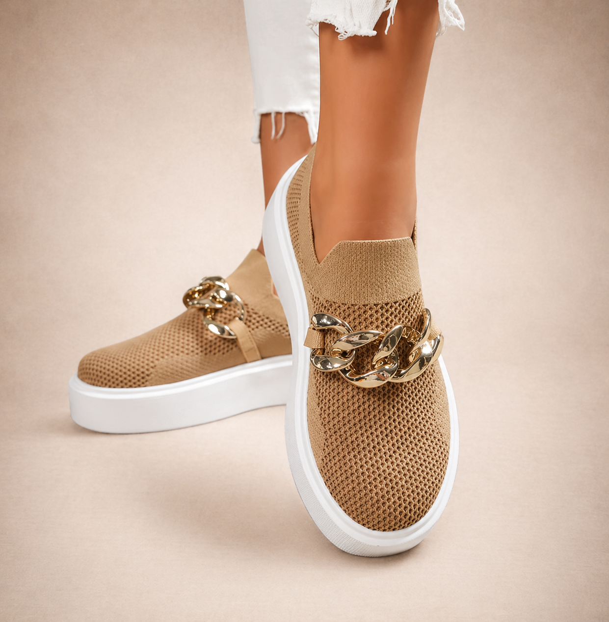 Maria- Zapatos con cadena De Metal