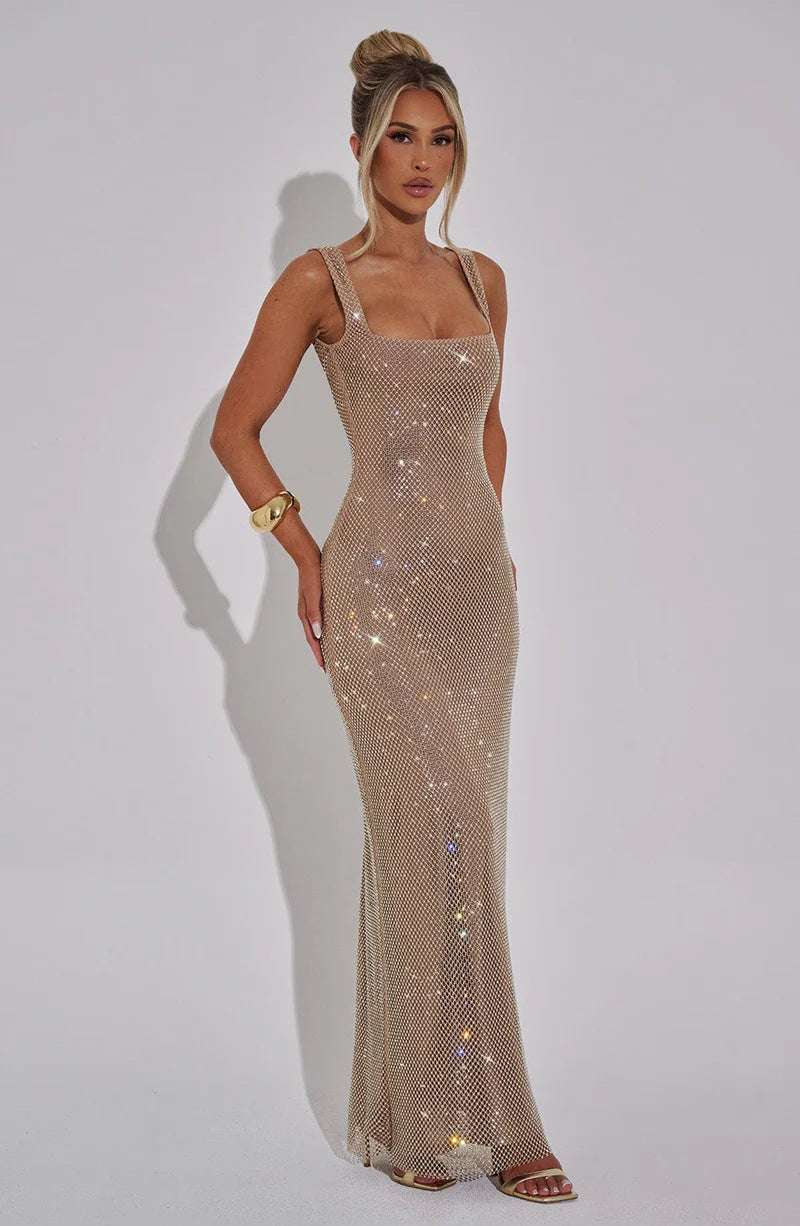 Petra™ | VESTIDO MAXI PLATEADO