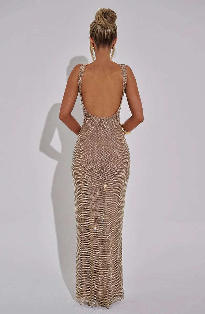 Petra™ | VESTIDO MAXI PLATEADO