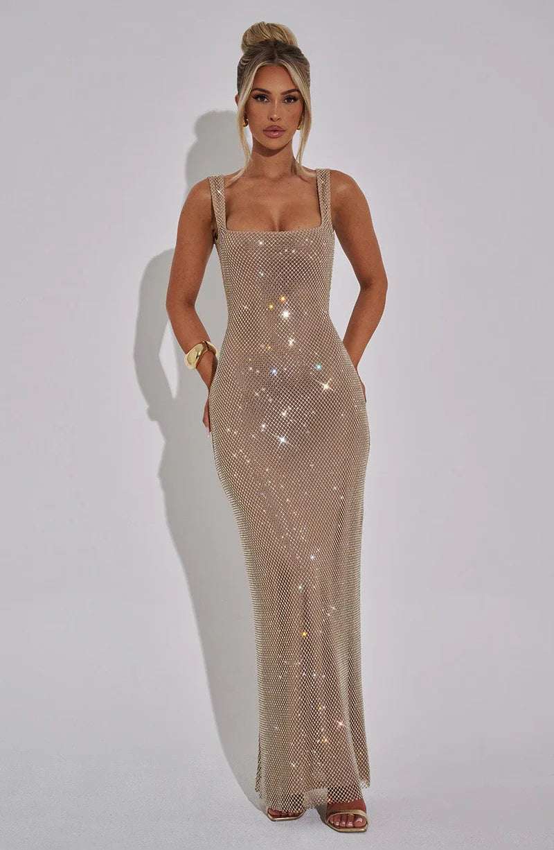 Petra™ | VESTIDO MAXI PLATEADO