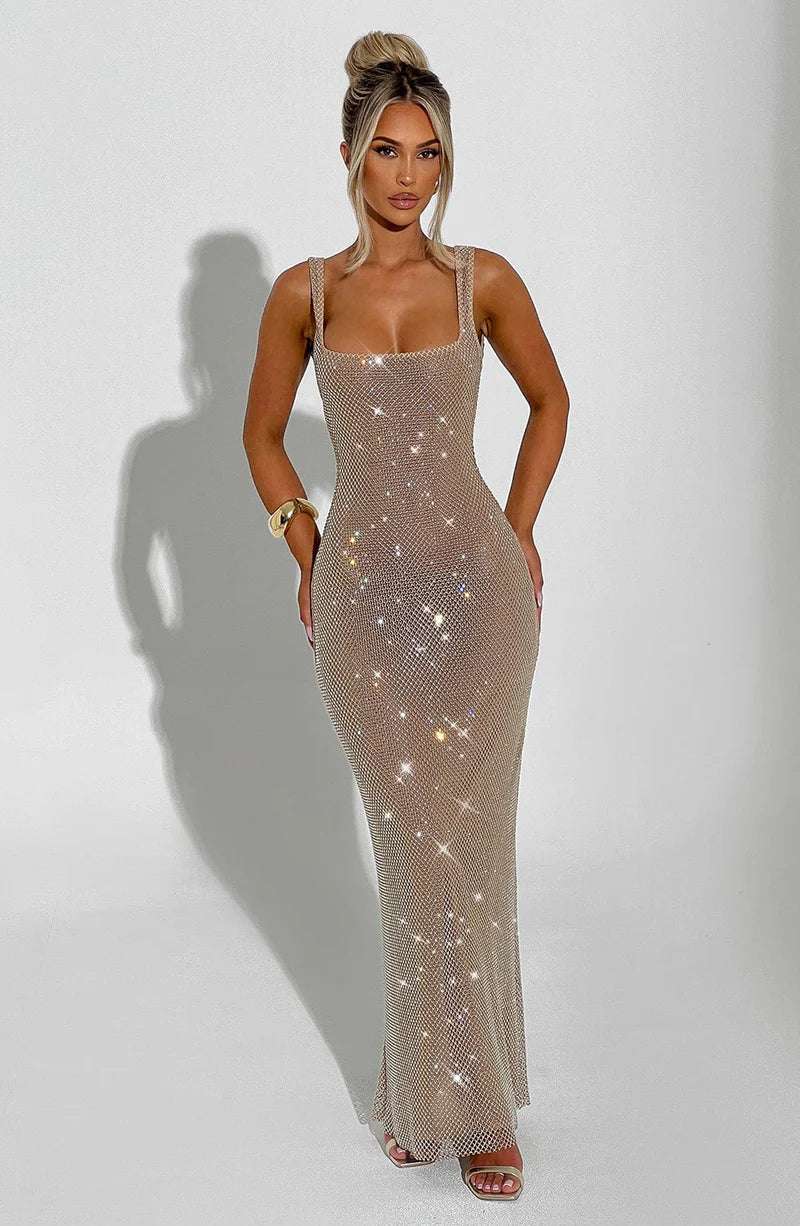 Petra™ | VESTIDO MAXI PLATEADO
